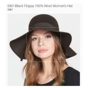 Lulu's D&Y Black Floppy Wool Hat ✨️